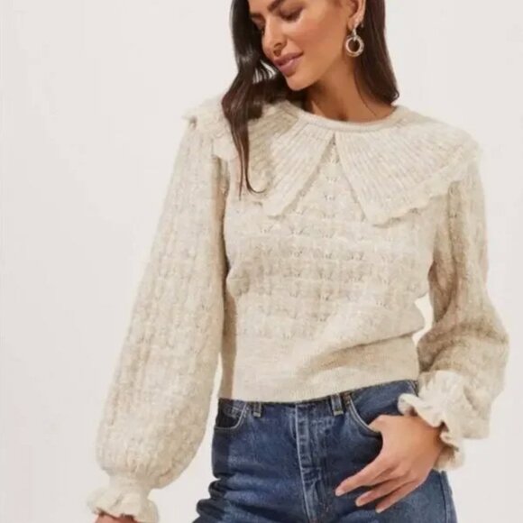 Astr The Label Sweater Peter Pan Collar, Size Small - Picture 1 of 14